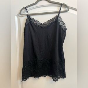 White House Black Market Black Lace Camisole Top
